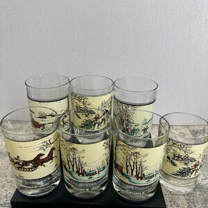 Currier & Ives Vintage 70s/80s Arby's Collector Double Old Fashioned Tumbler Gla